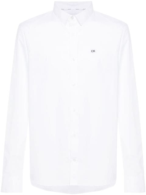 Calvin Klein monogram-embroidered cotton shirt