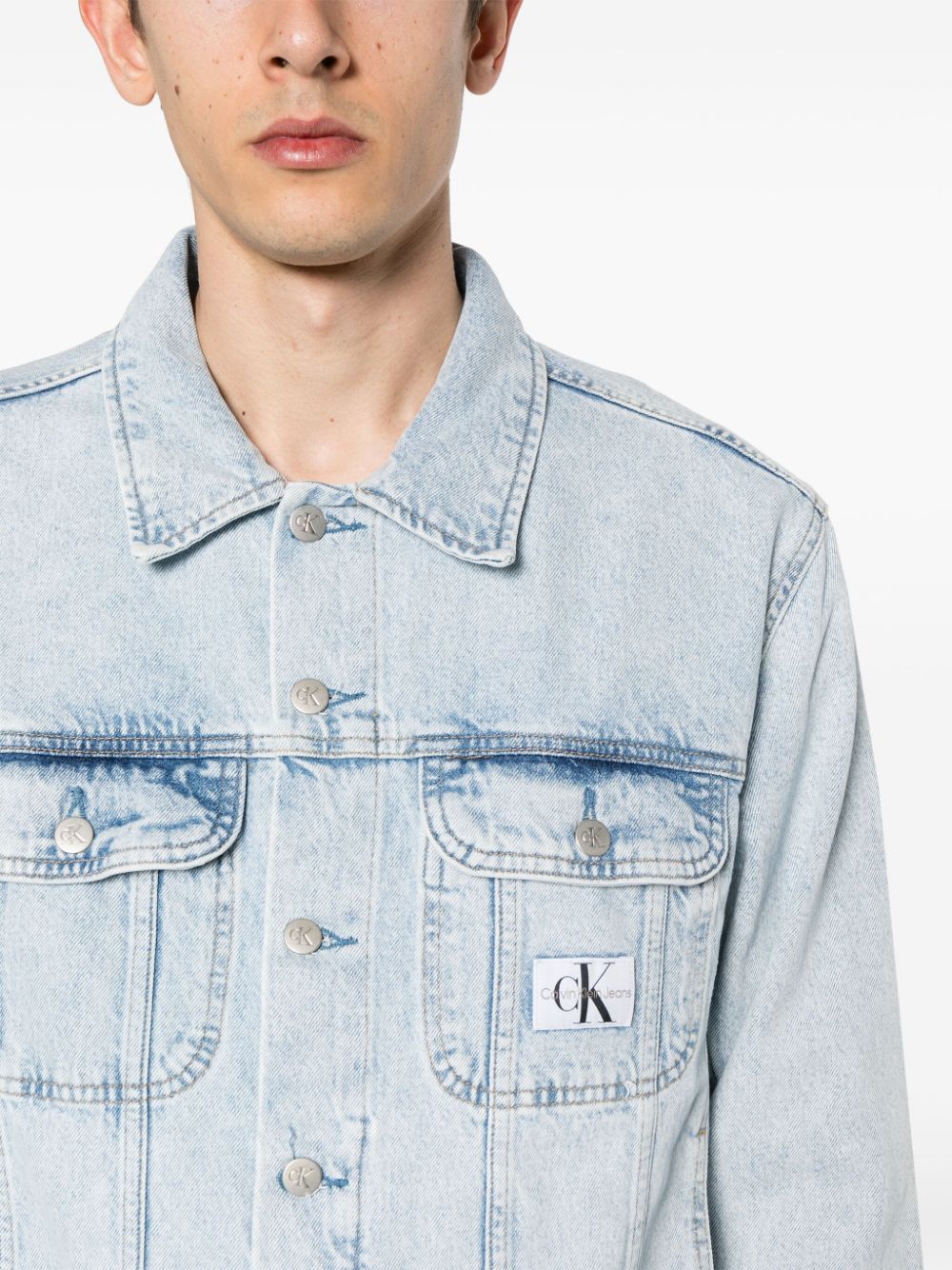 Shop Calvin Klein Jeans Est.1978 Trucker Denim Jacket In 蓝色