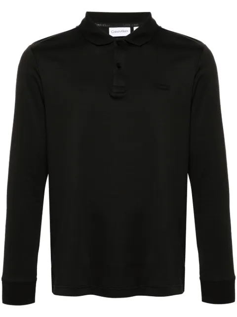 Calvin Klein logo-patch cotton polo shirt 