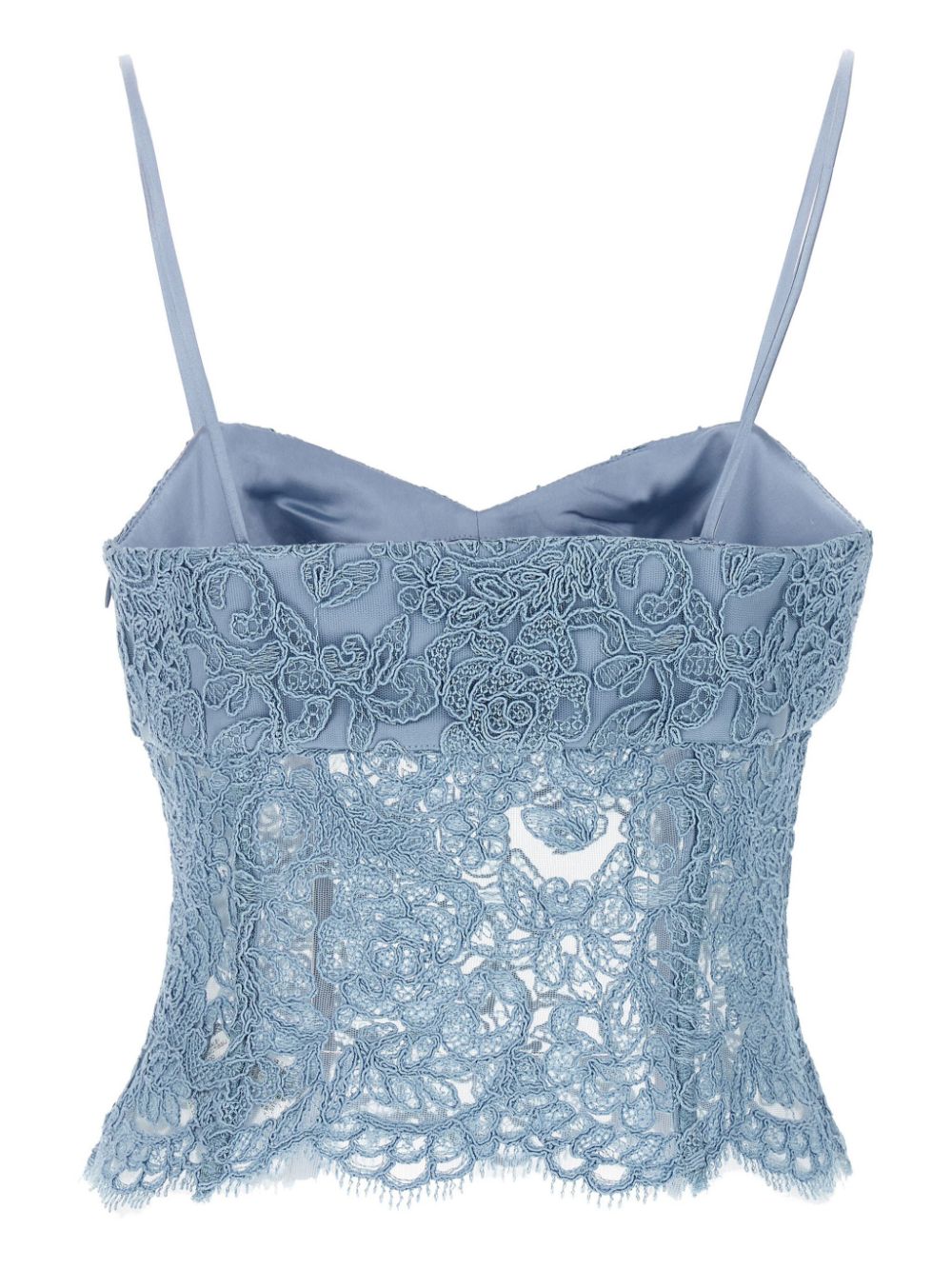 Ermanno Scervino Bustier top met kant - Blauw