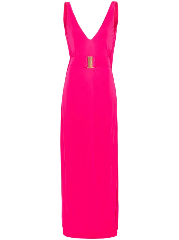 PINKO Cabreo V-neck Maxi Dress | Pink | FARFETCH