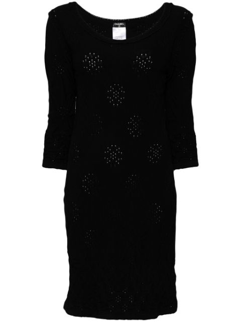 HOT SALE CHANEL 2000 boat-neck knitted dress Women