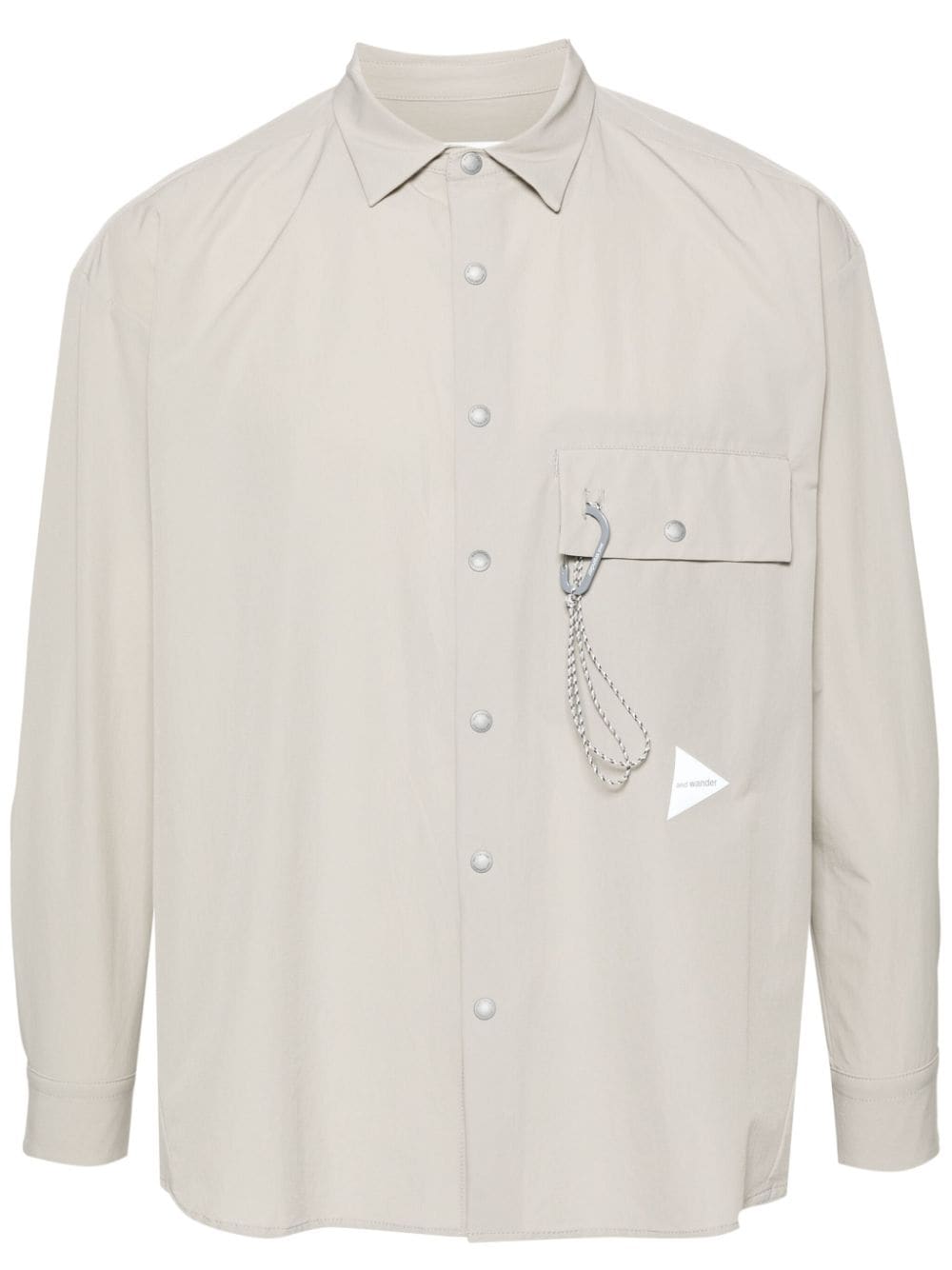 And Wander Logo-print Shirt In Neutral