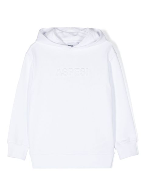 Aspesi Kids logo-embossed cotton hoodie