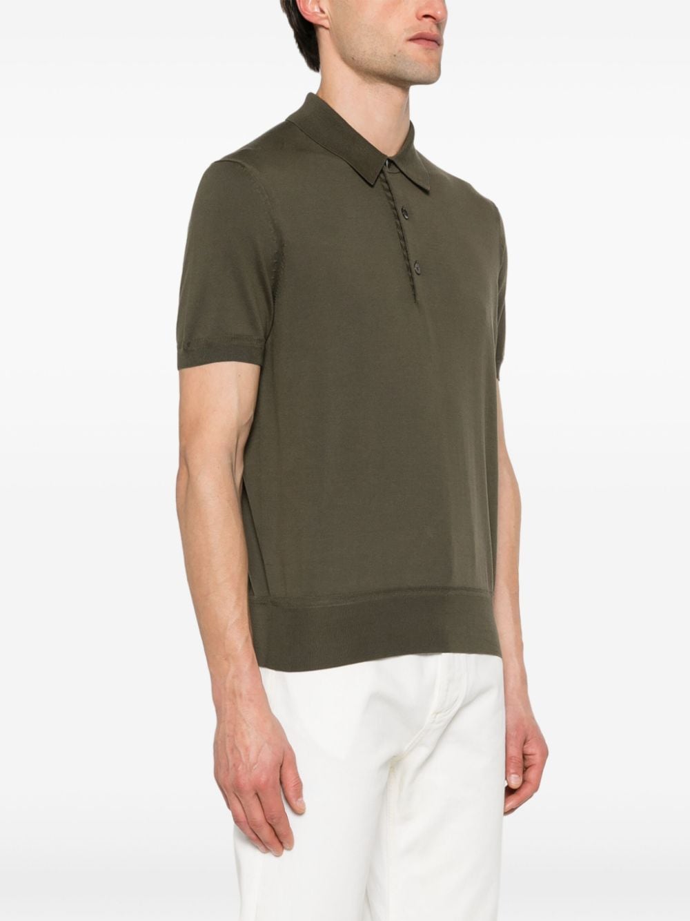 Shop Tom Ford Knitted Polo Shirt In Green