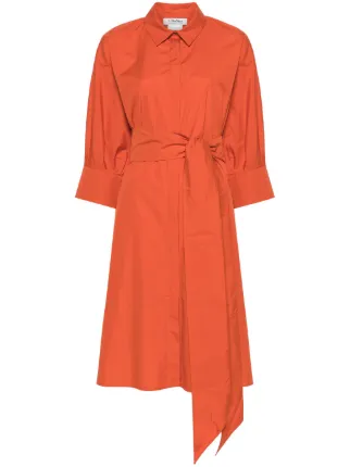 S Max Maraアウトレット「TABATA」コットン シャツドレス S Max Mara Tabata Cotton Shirtdress | Orange | FARFETCH