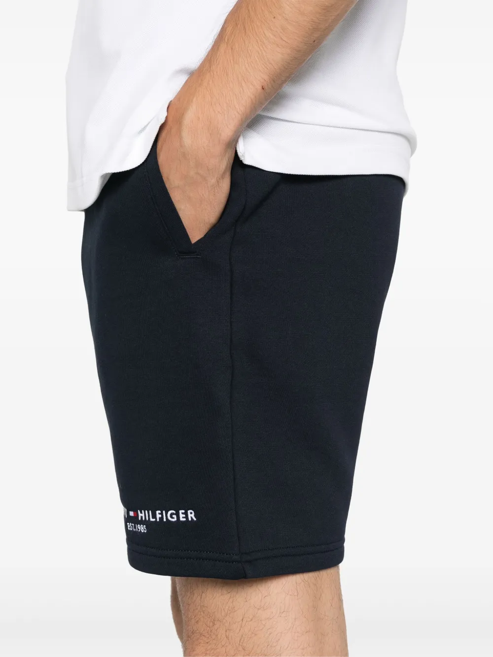 Tommy Hilfiger Trainingsshorts met geborduurd logo Blauw