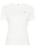 Tommy Hilfiger flag-embroidered cotton T-shirt - White