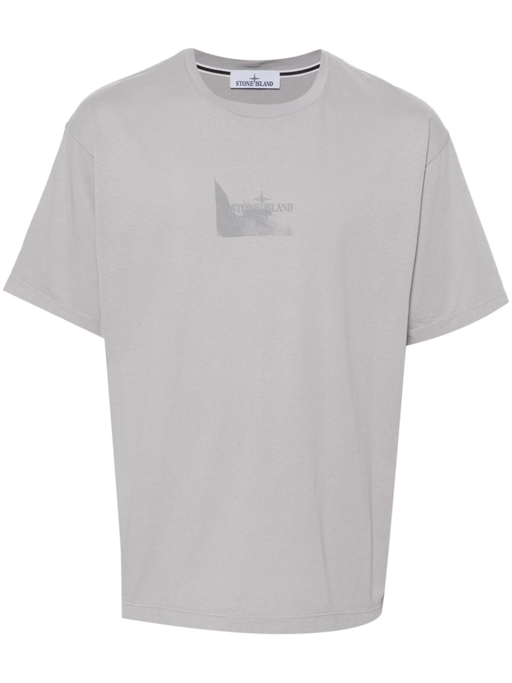 Stone Island Logo-print Cotton T-shirt In Grau