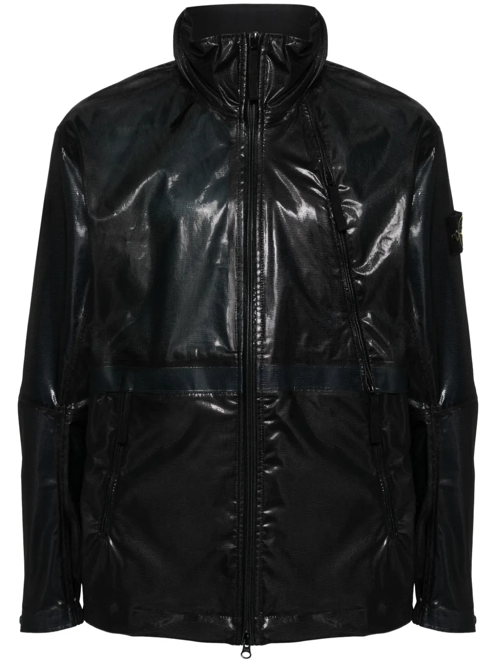 Stone Island Compass-badge Coated Lightweight Jacket In Grey