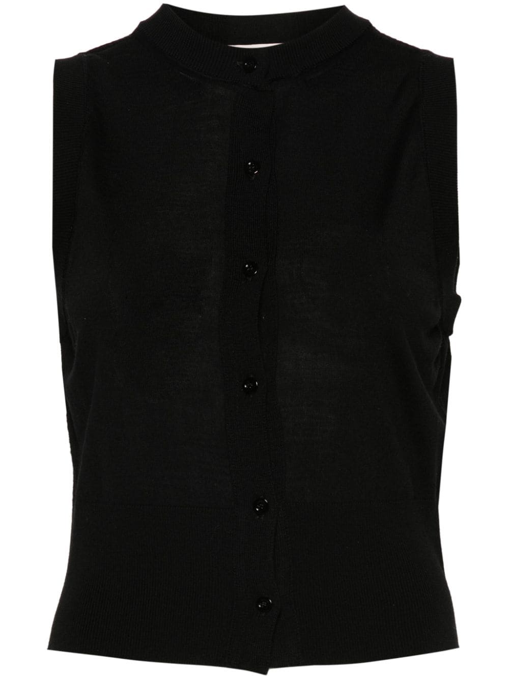 button-up knitted vest