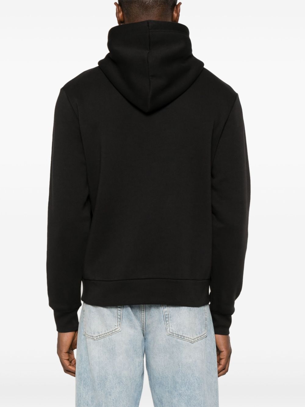 Shop Calvin Klein Logo-print Drawstring Hoodie In Black