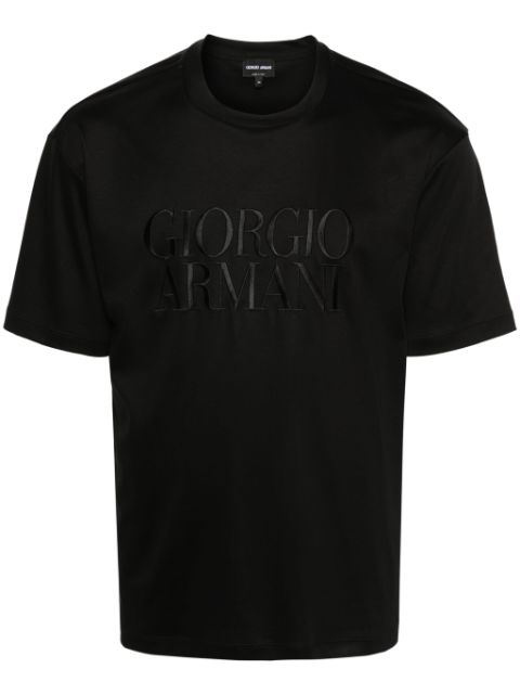 Giorgio Armani logo-embroidered cotton T-shirt