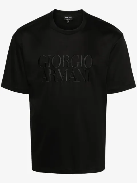 Giorgio Armani logo-embroidered cotton T-shirt