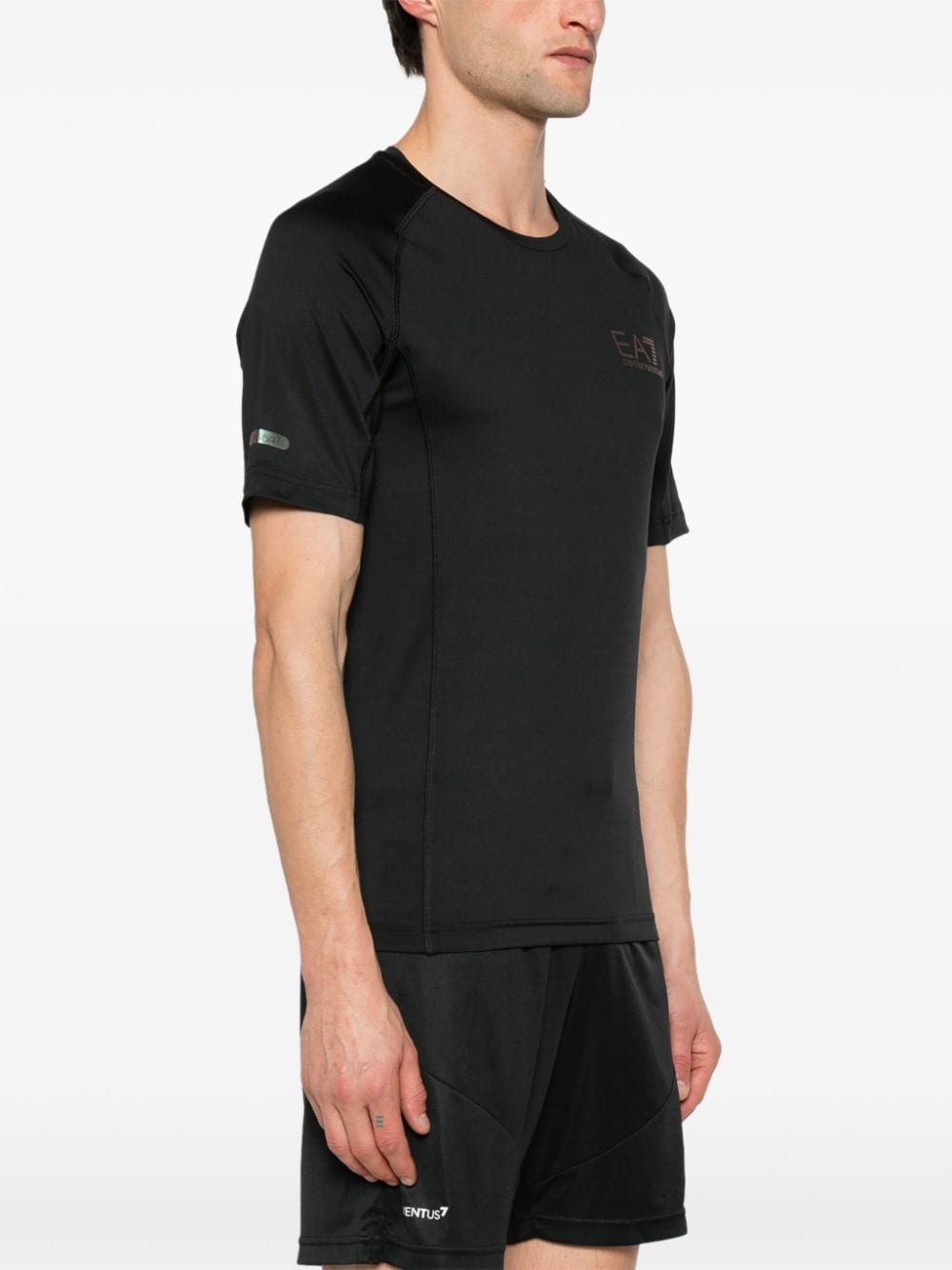 Shop Ea7 Logo-print Performance T-shirt In Black