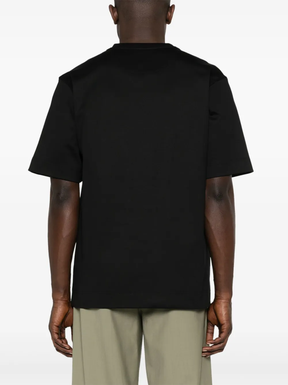 Shop Fendi Logo-embroidered T-shirt In Schwarz