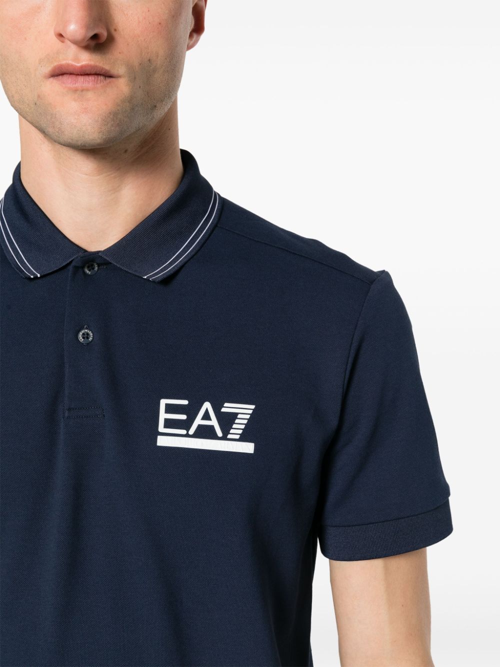 Shop Ea7 Golf Club Piqué Polo Shirt In Blue