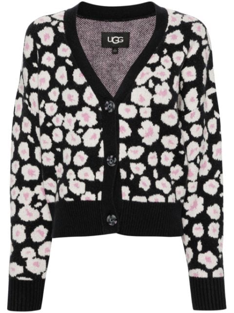 UGG W Shaina floral-intarsia cardigan