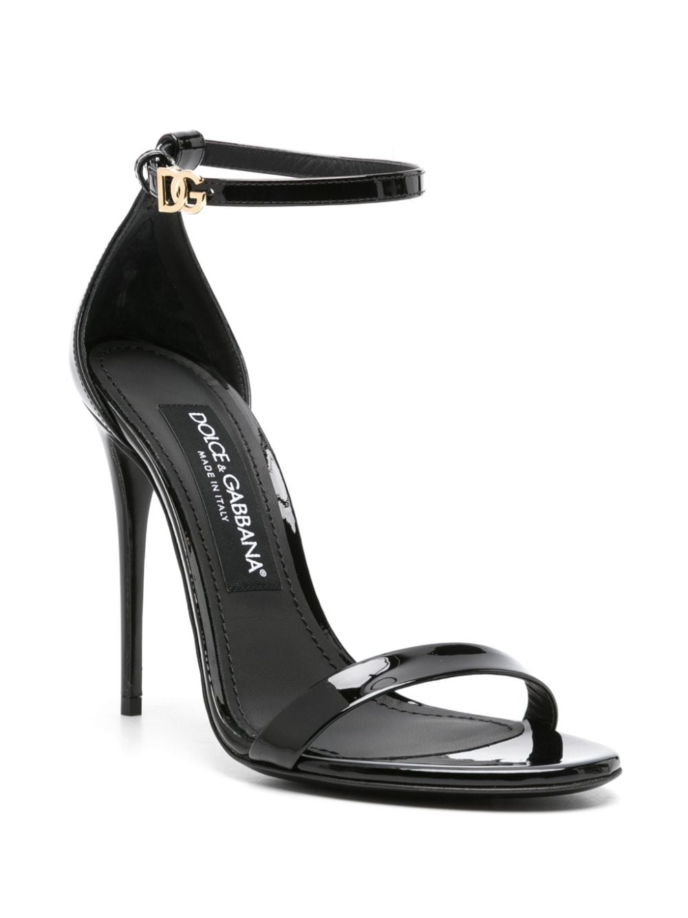 Shop Dolce & Gabbana 105mm Leather Sandals In Black