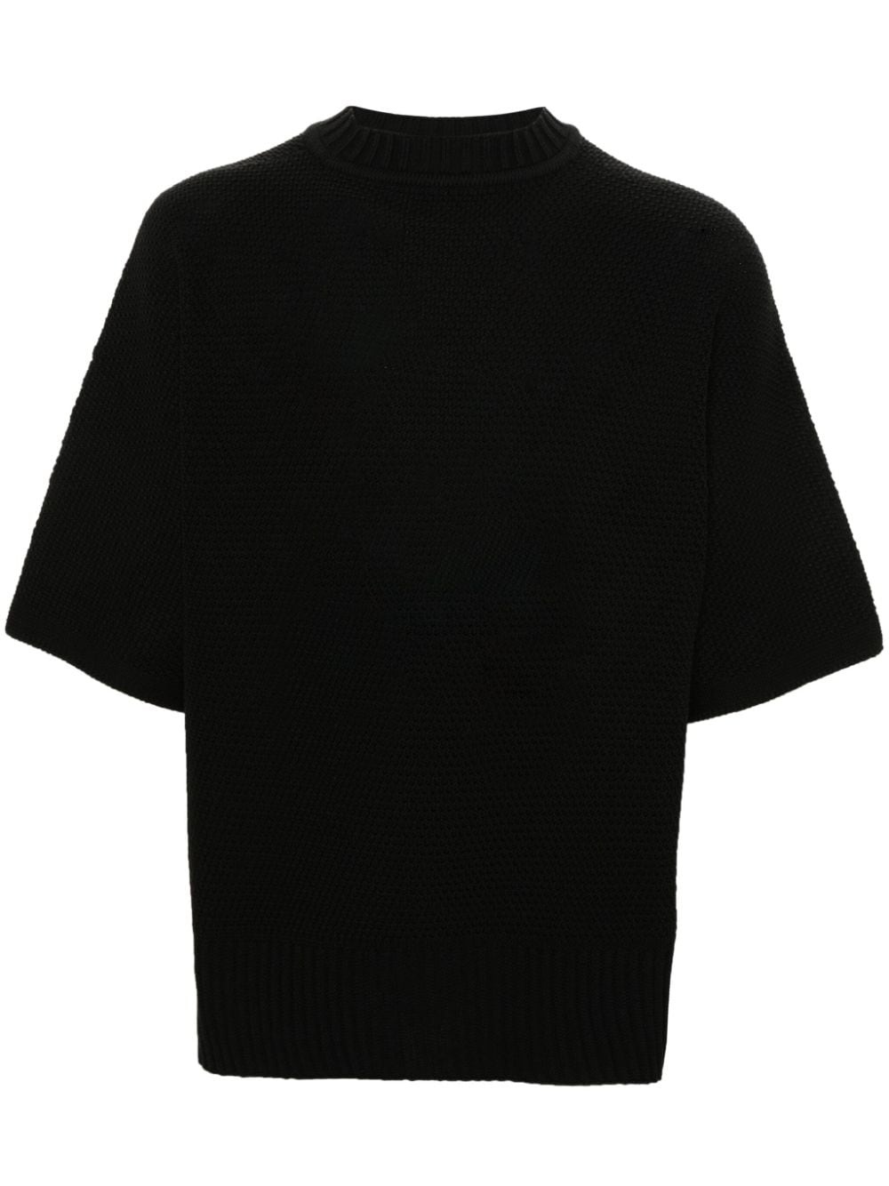 Issey Miyake Straight-hem Knitted T-shirt In Black