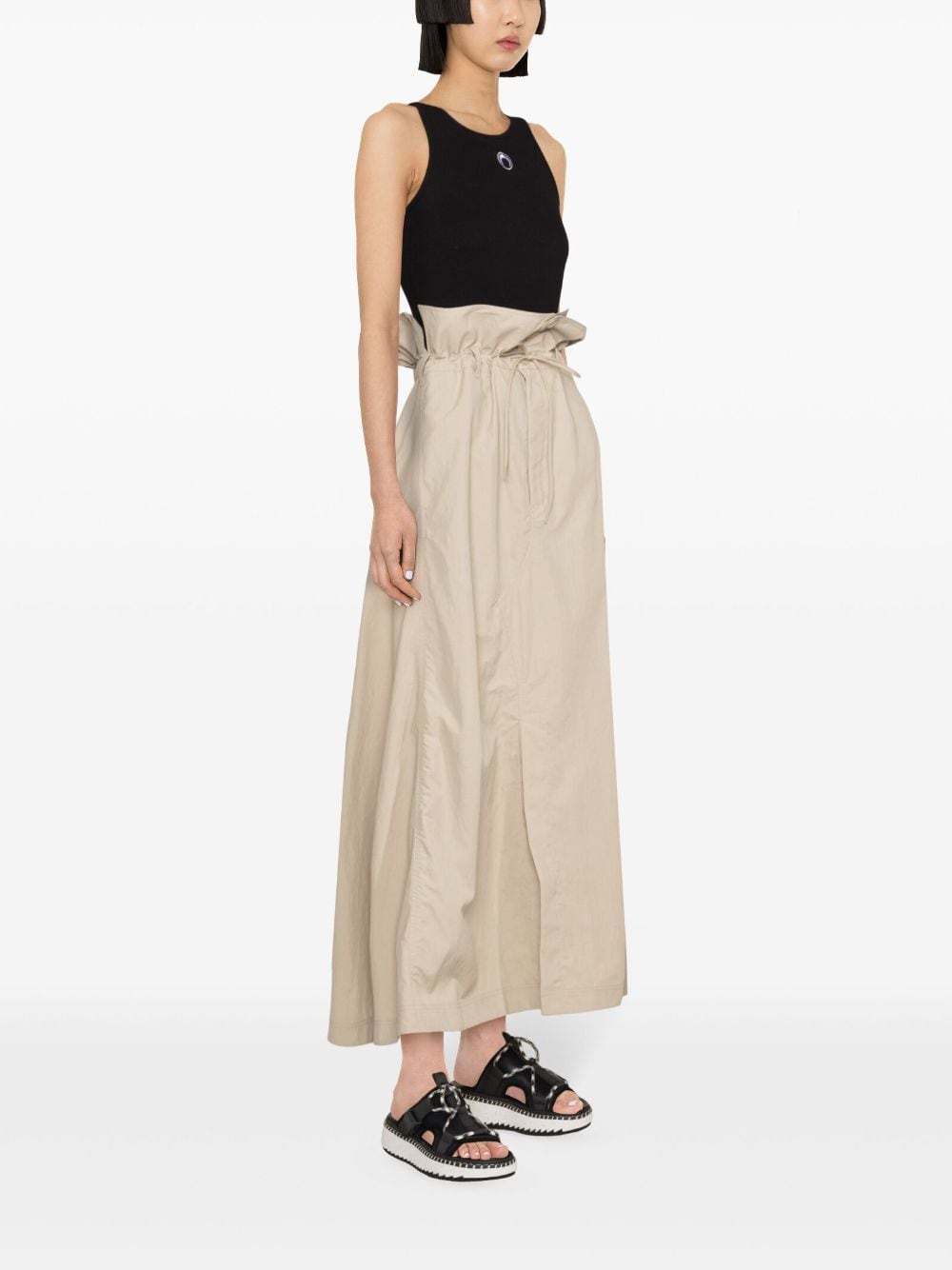 Shop Y-3 A-line Crinkled Maxi Skirt In Neutrals