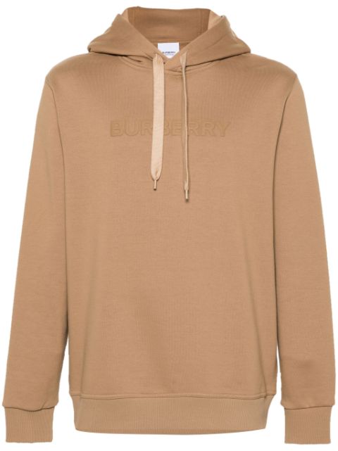 Burberry logo-embossed cotton hoodie Men