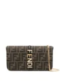 FENDI Fendigraphy jacquard chain wallet - Brown