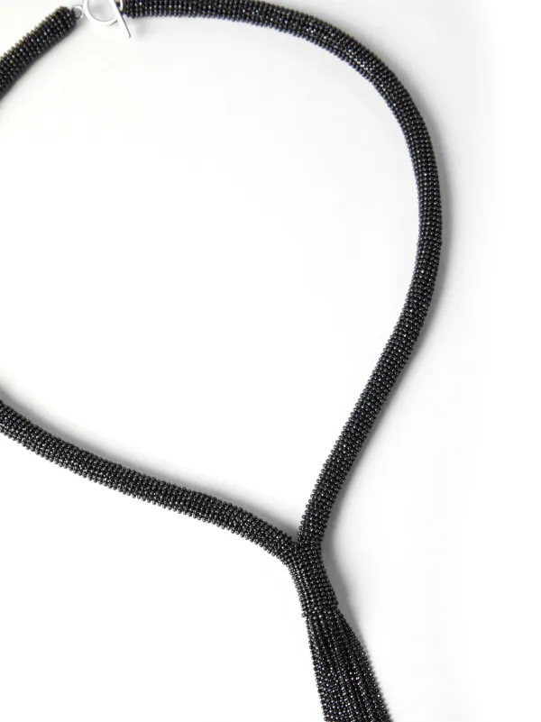 ネックレス・ペンダント BRUNELLO CUCINELLI SS25 'Monile' necklace (MCOW9G480 C2355) Brunello Cucinelli Monili Tie Necklace | Black | FARFETCH