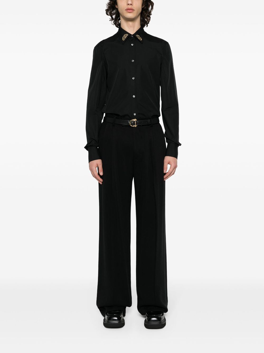 Shop Alexander Mcqueen Seal-embroidered Shirt In Black