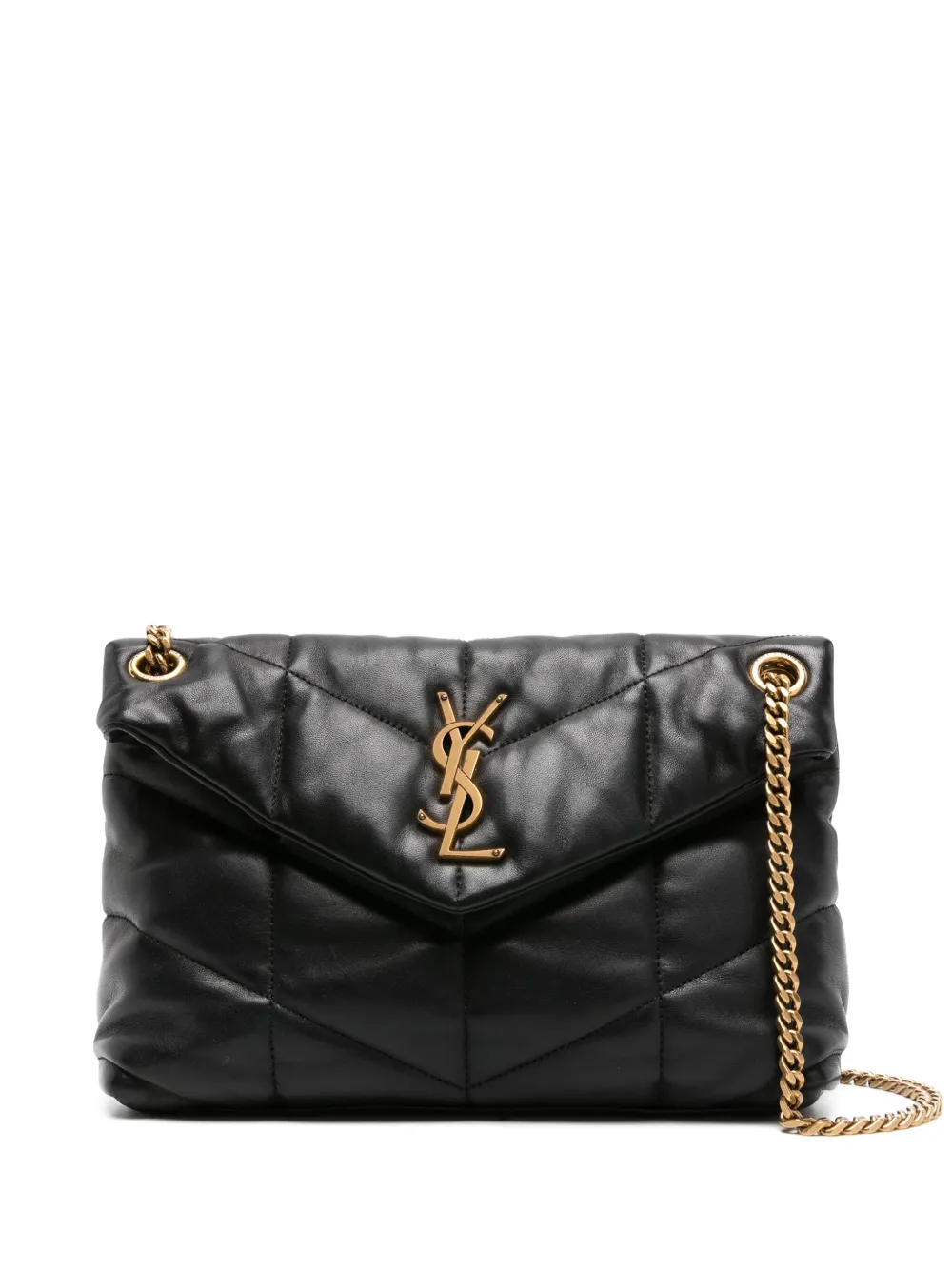 Pre-owned Saint Laurent Small Loulou Puffer Shoulder Bag In Black