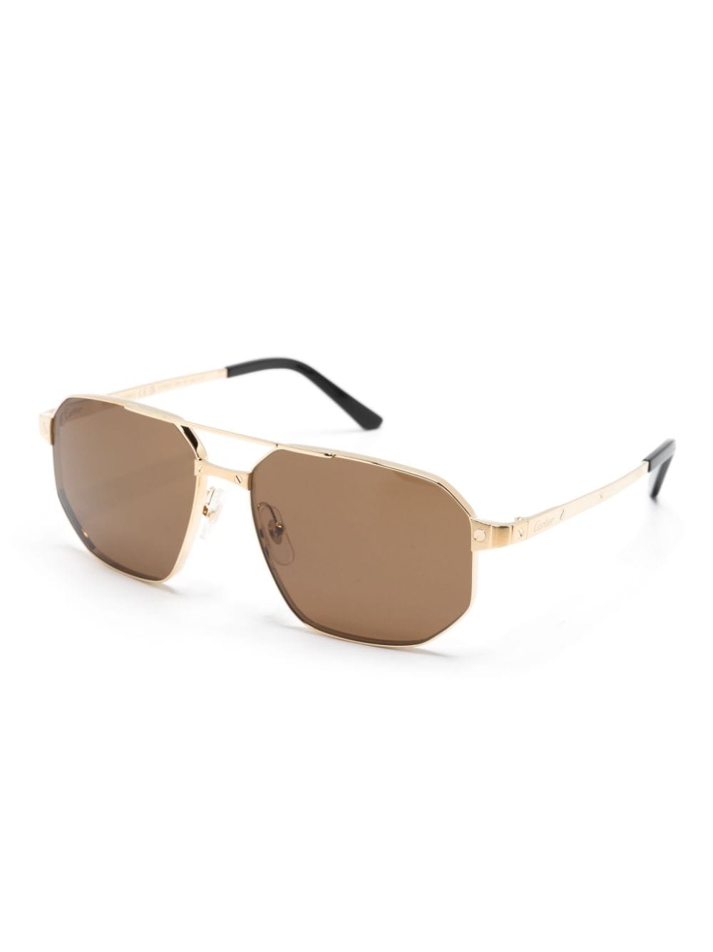 Cartier Eyewear Santos de Cartier pilot-frame sunglasses - Goud