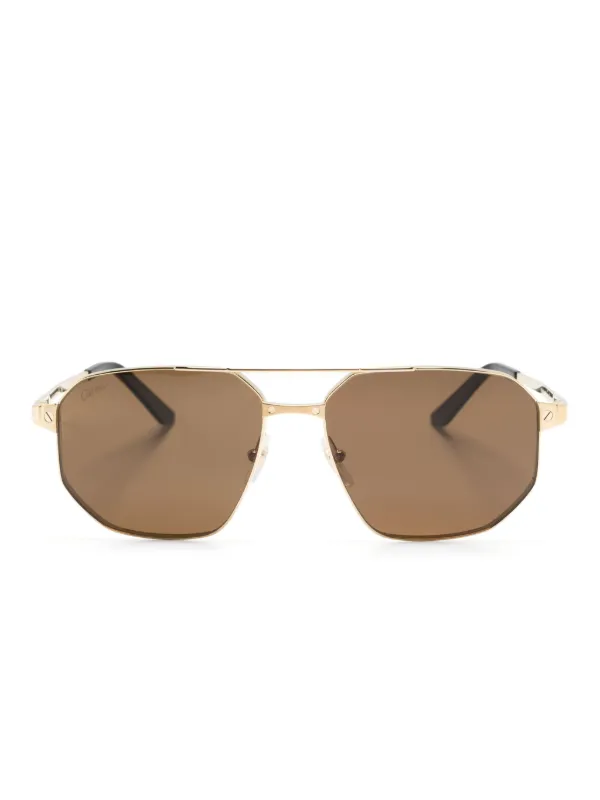 Cartier Eyewear Santos De Cartier pilot frame Sunglasses Farfetch