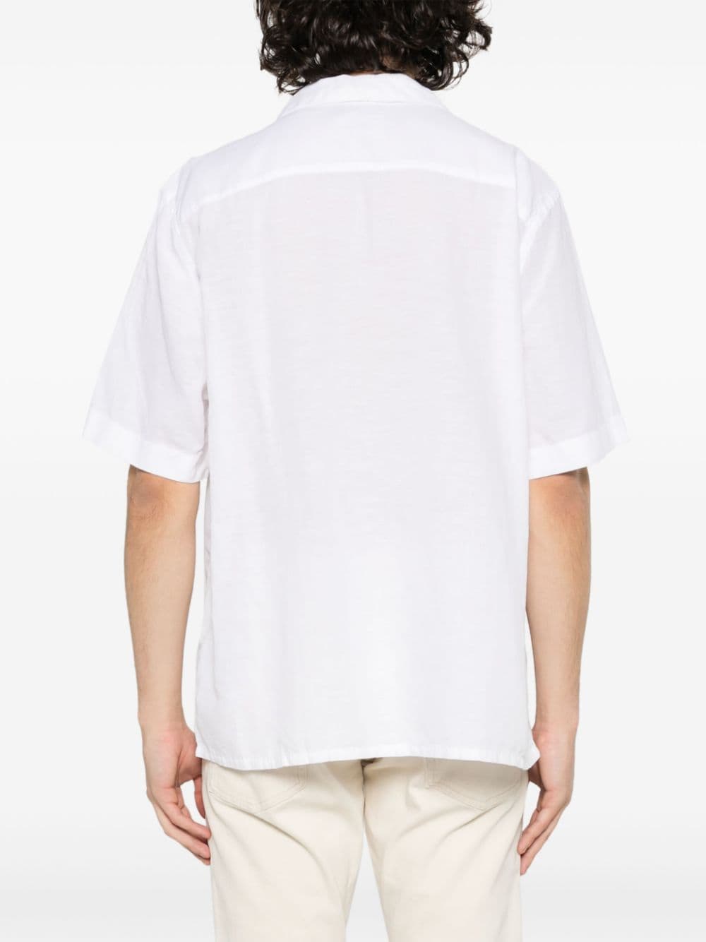 Shop Calvin Klein Monogram-embroidered Short-sleeves Shirt In 白色