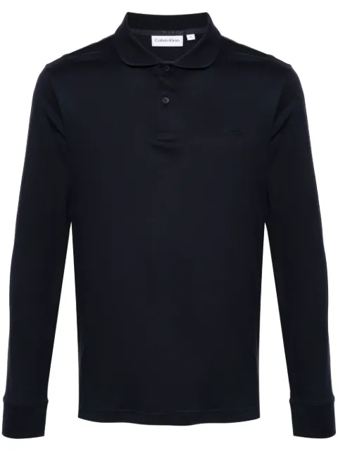 Calvin Klein logo-patch cotton polo shirt