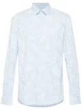 Calvin Klein floral-print cotton shirt - C1S CALM BLUE