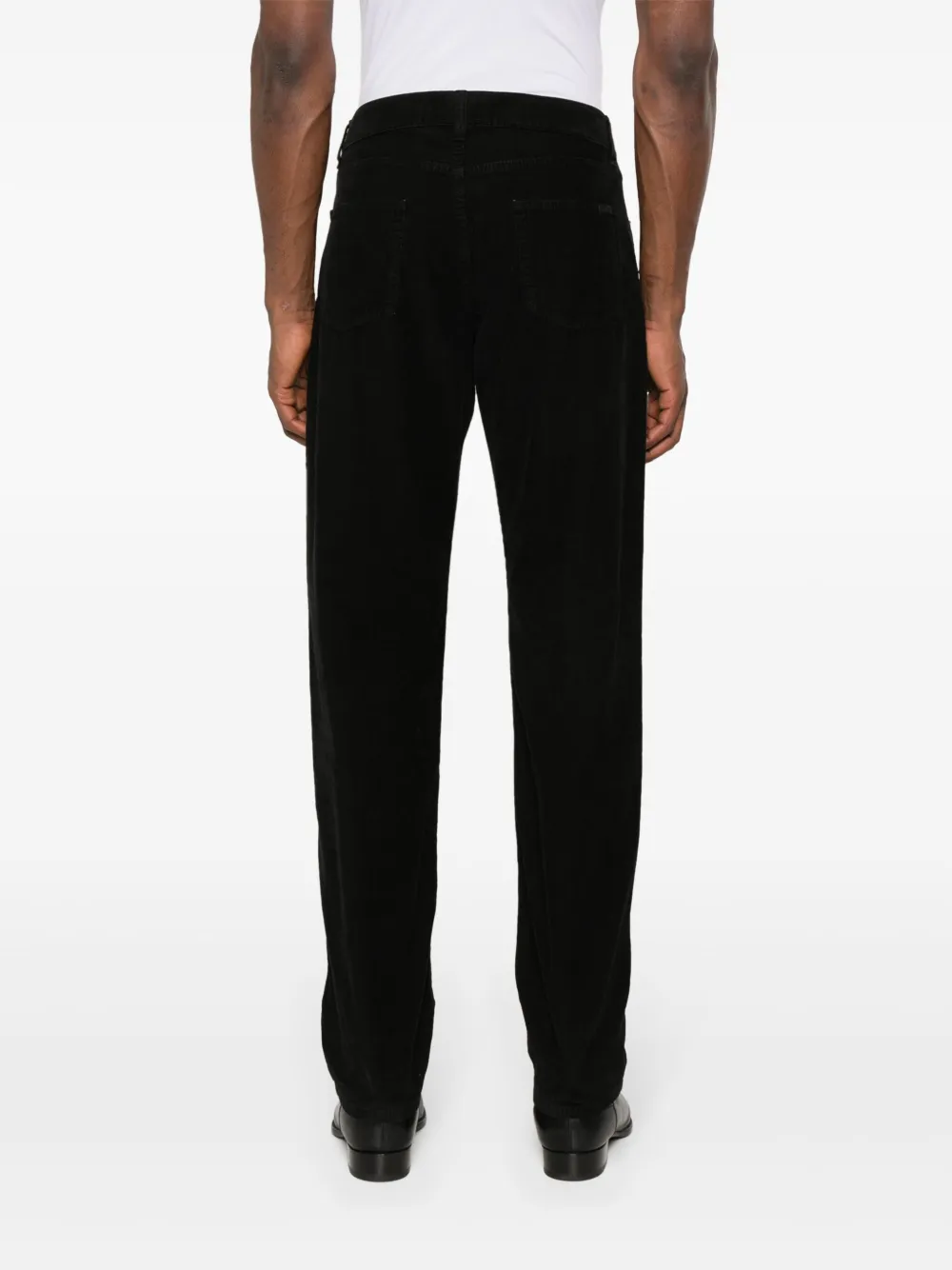 Shop Saint Laurent Corduroy Tapered Trousers In Black