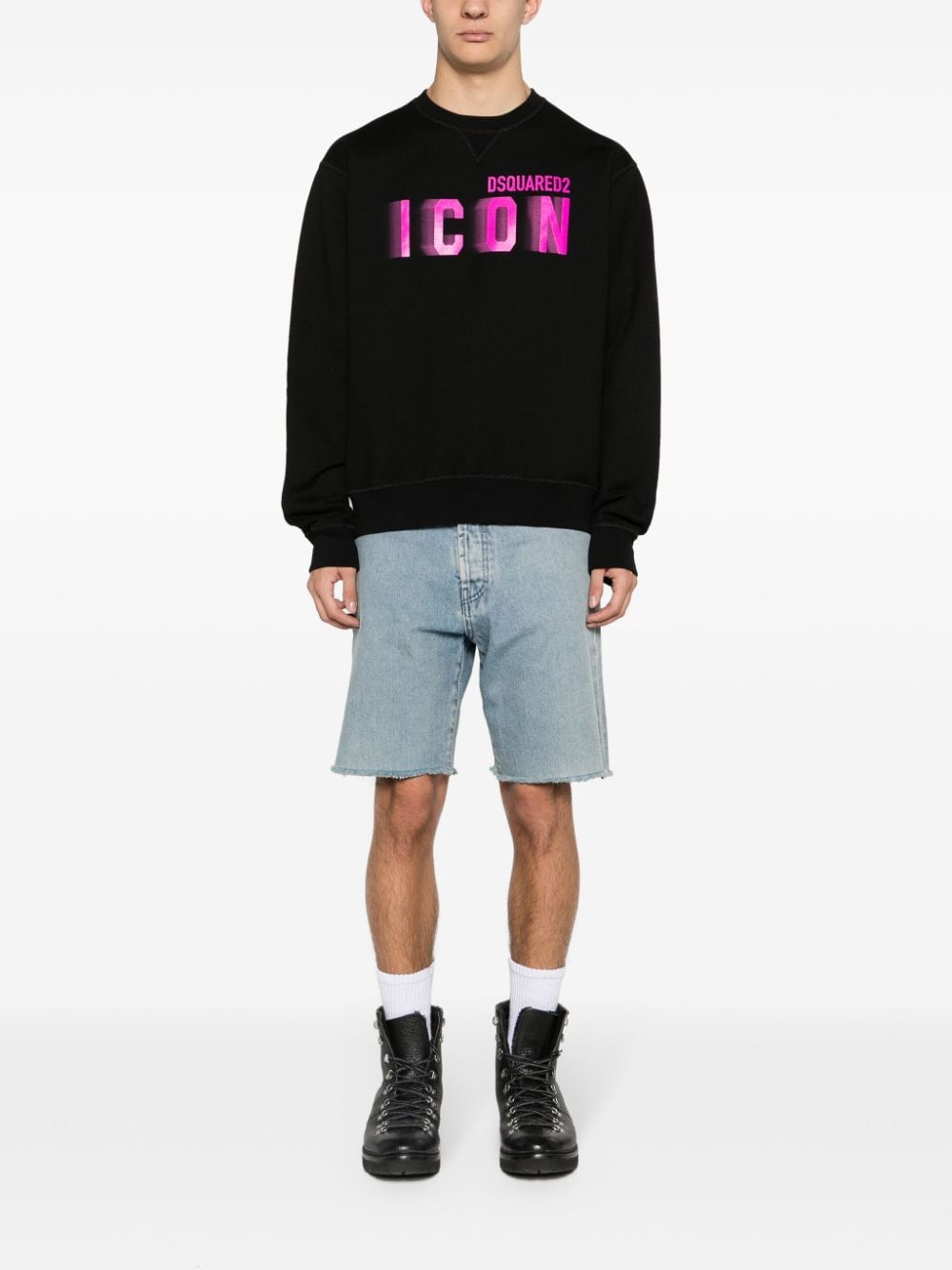 Dsquared2 Sweater met logoprint - Zwart