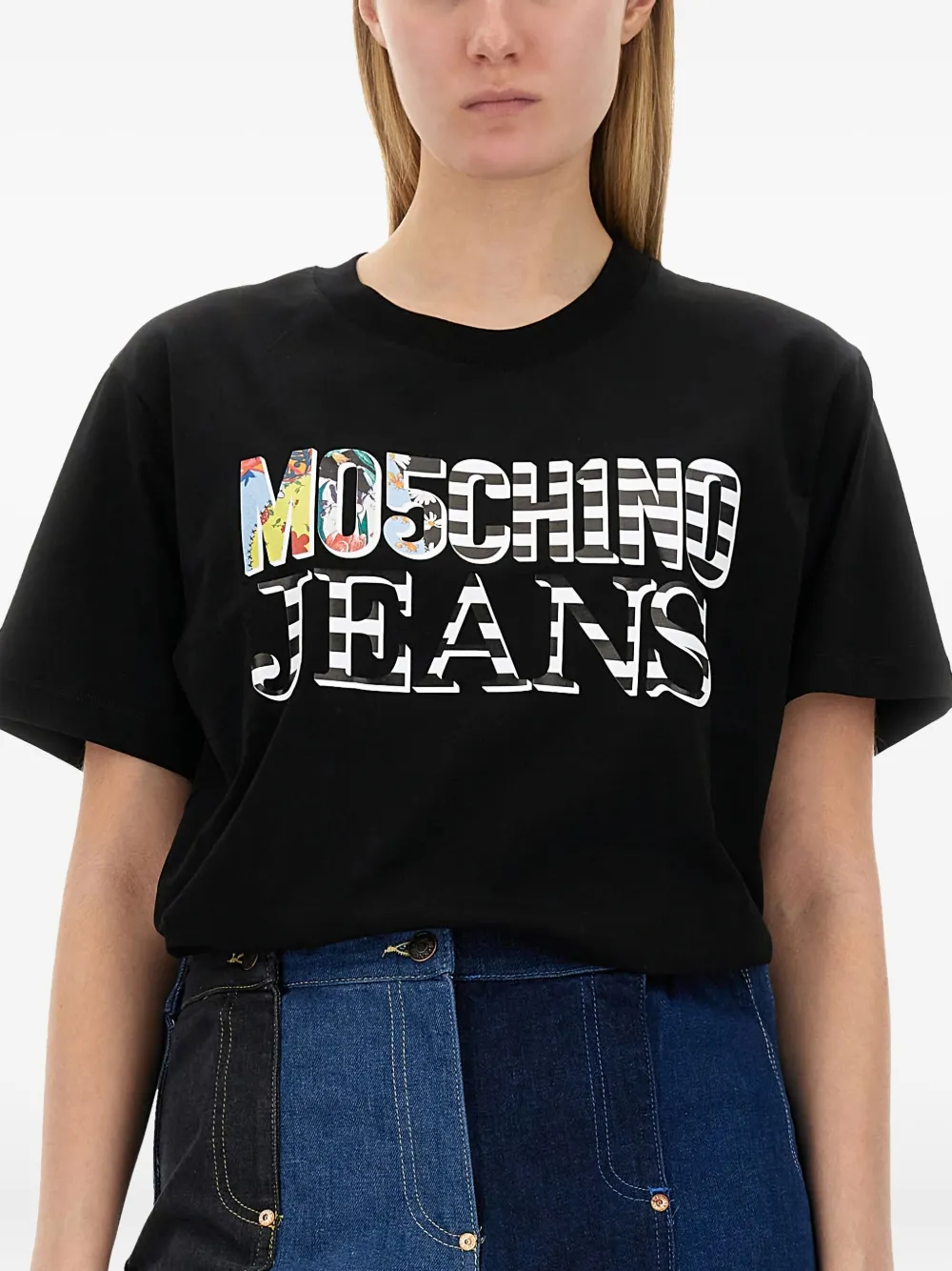 MOSCHINO JEANS T-shirt met logo Zwart