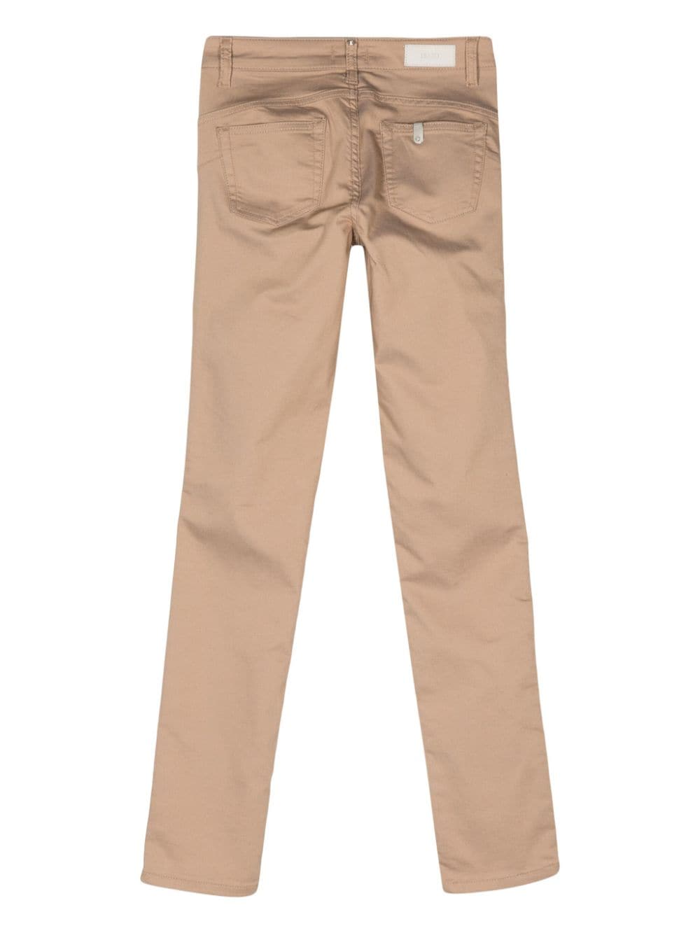 Shop Liu •jo Mid-rise Slim-fit Trousers In Neutrals
