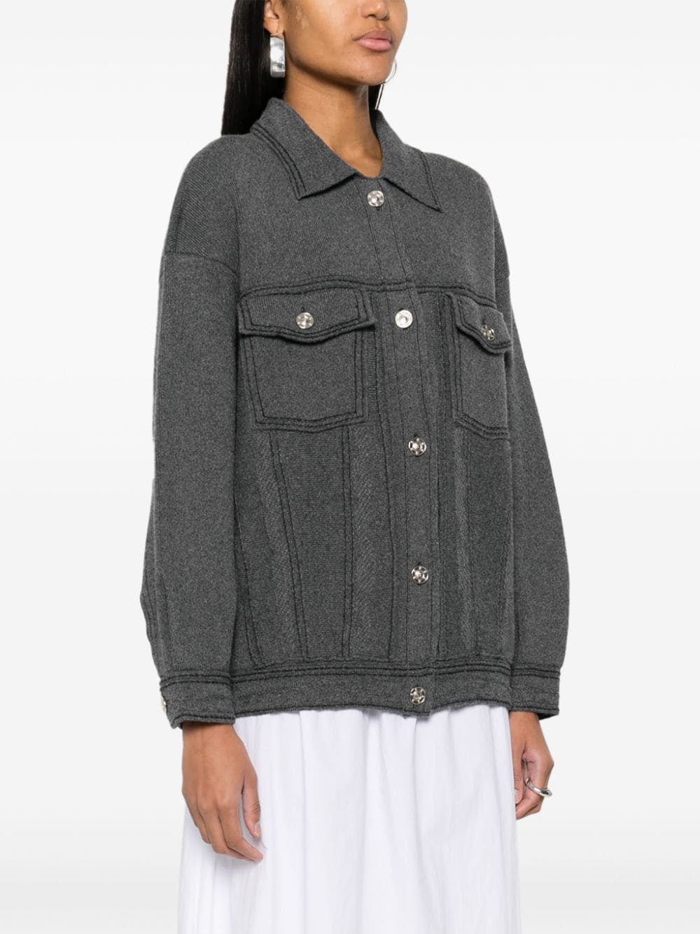 Shop Barrie Long-sleeve Jacket In Grey