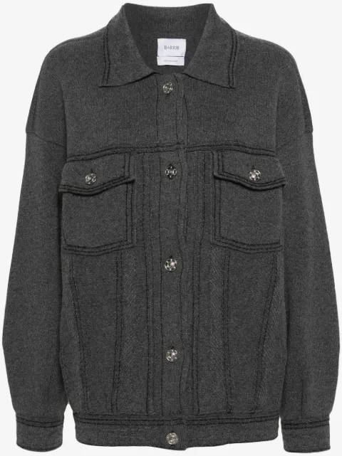 Barrie contrast-stitching denim-effect jacket