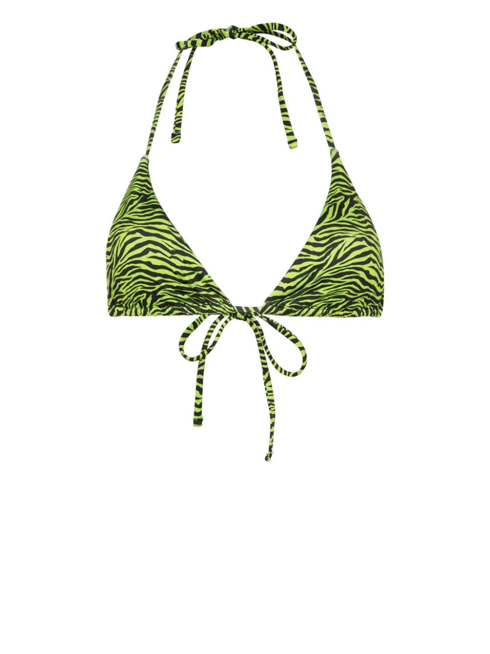 Save The Duck Xara Tiger-print Bikini Top In Green