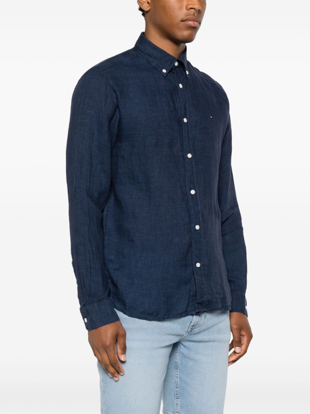 TOMMY HILFIGER DYED LINEN SHIRT 