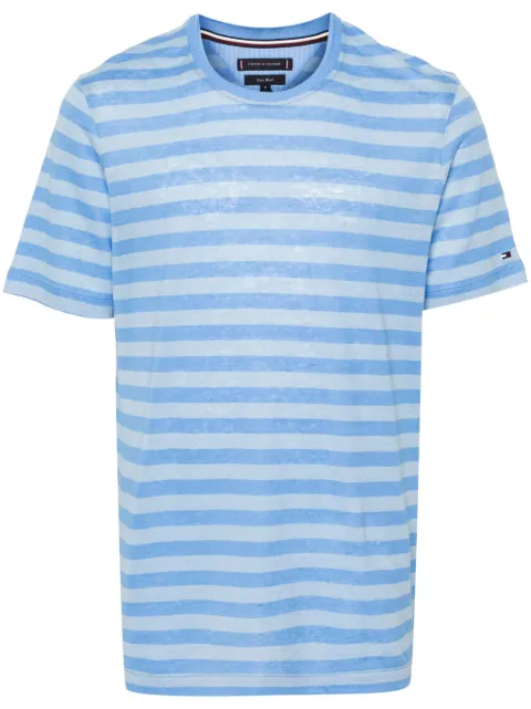Tommy Hilfiger logo-embroidered striped T-shirt