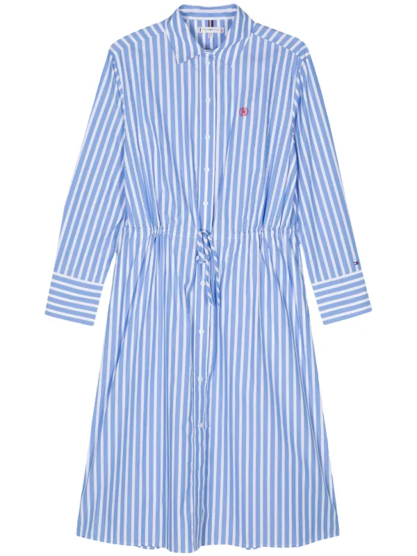 Tommy Hilfiger robe-chemise mi-longue à Rayures Bleu FARFETCH FR