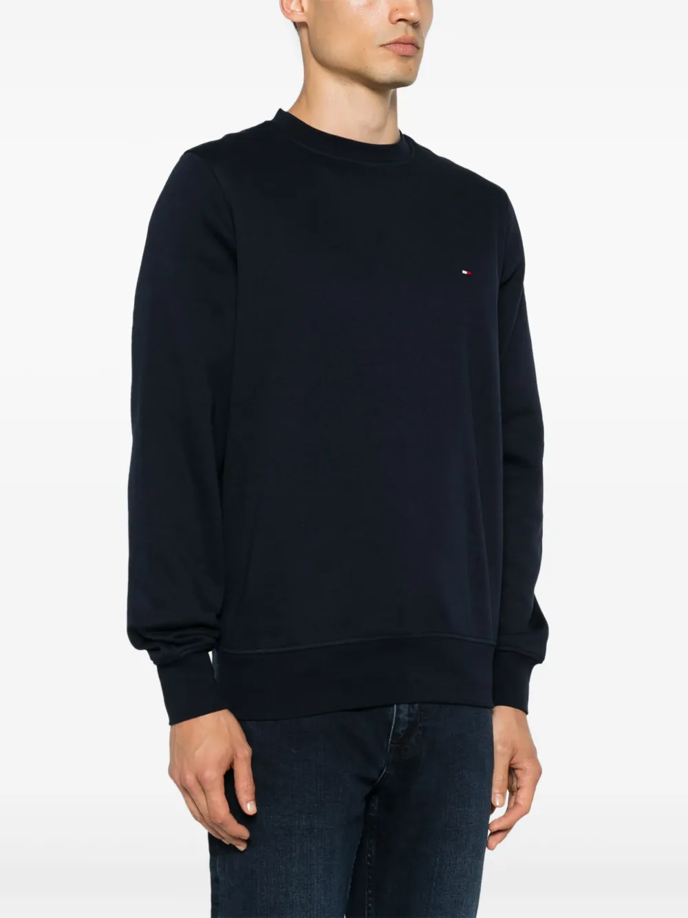 Tommy Hilfiger Logo-embroidered Sweatshirt In Blue