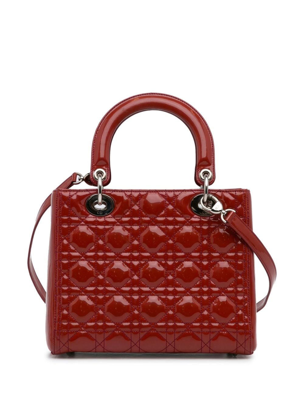 Pre-owned Dior 2011  Medium Cannage Lady  Two-way Handbag In Red