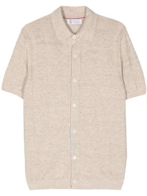 Brunello Cucinelli fine-knit short-sleeves shirt