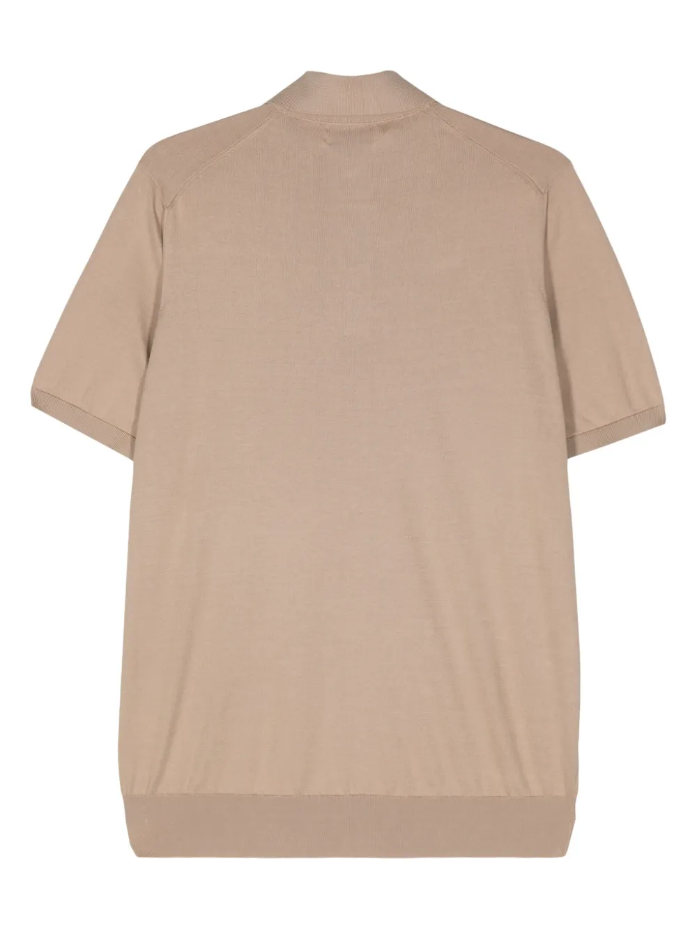 Brunello Cucinelli Geribbeld katoenen poloshirt Beige