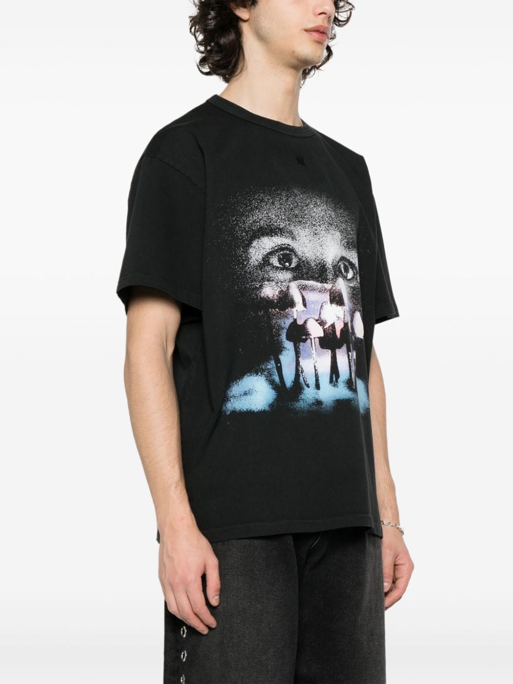 Shop Misbhv Graphic-print Cotton T-shirt In 黑色